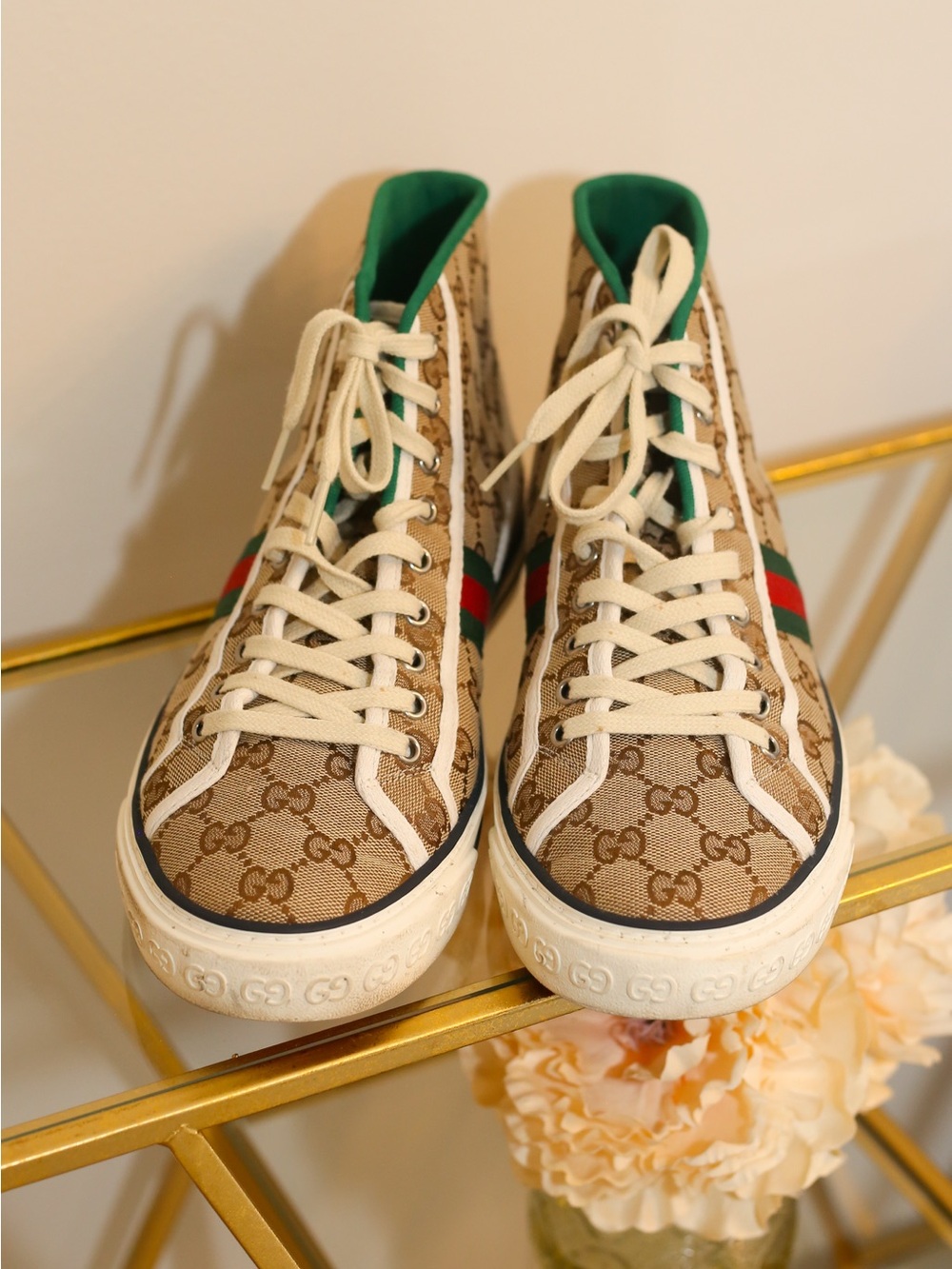 Gucci Tennis 1977 GG Supreme Canvas High-Top Sneakers